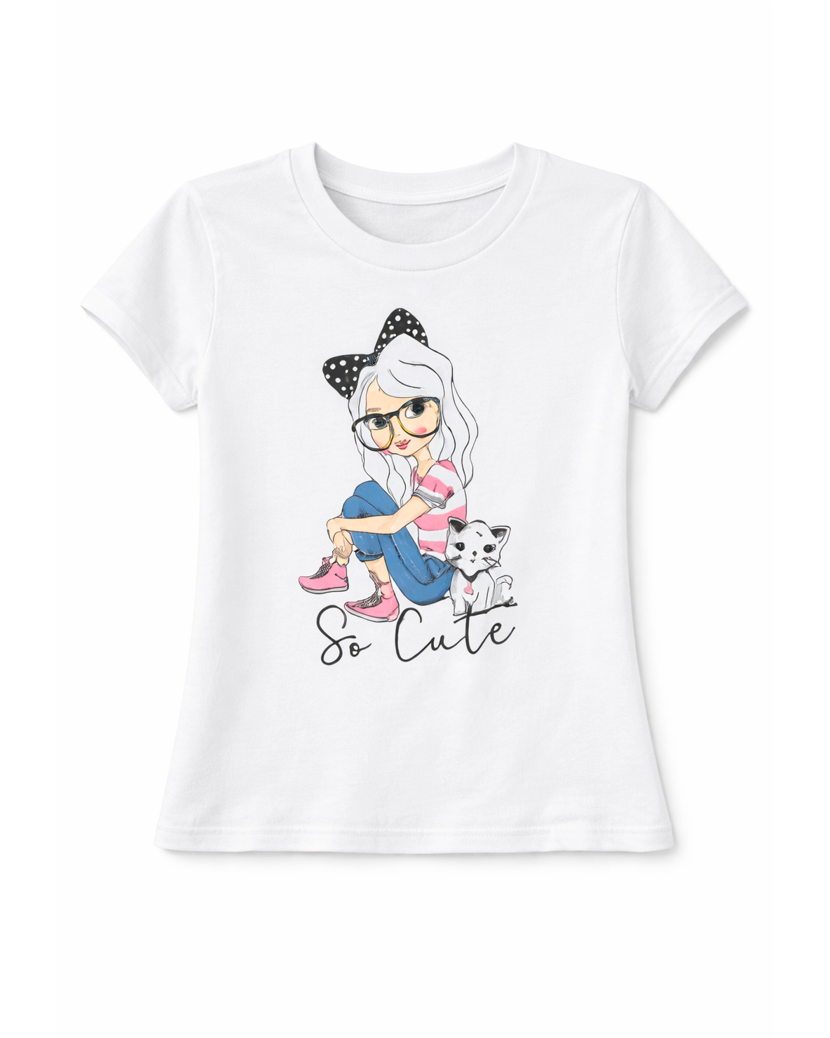 Blusa basica para niña Blanca