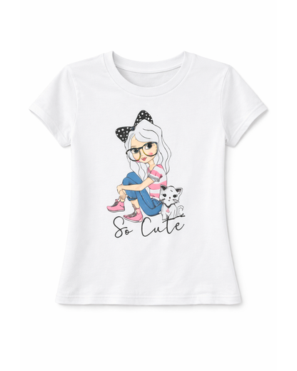 Blusa basica para niña Blanca