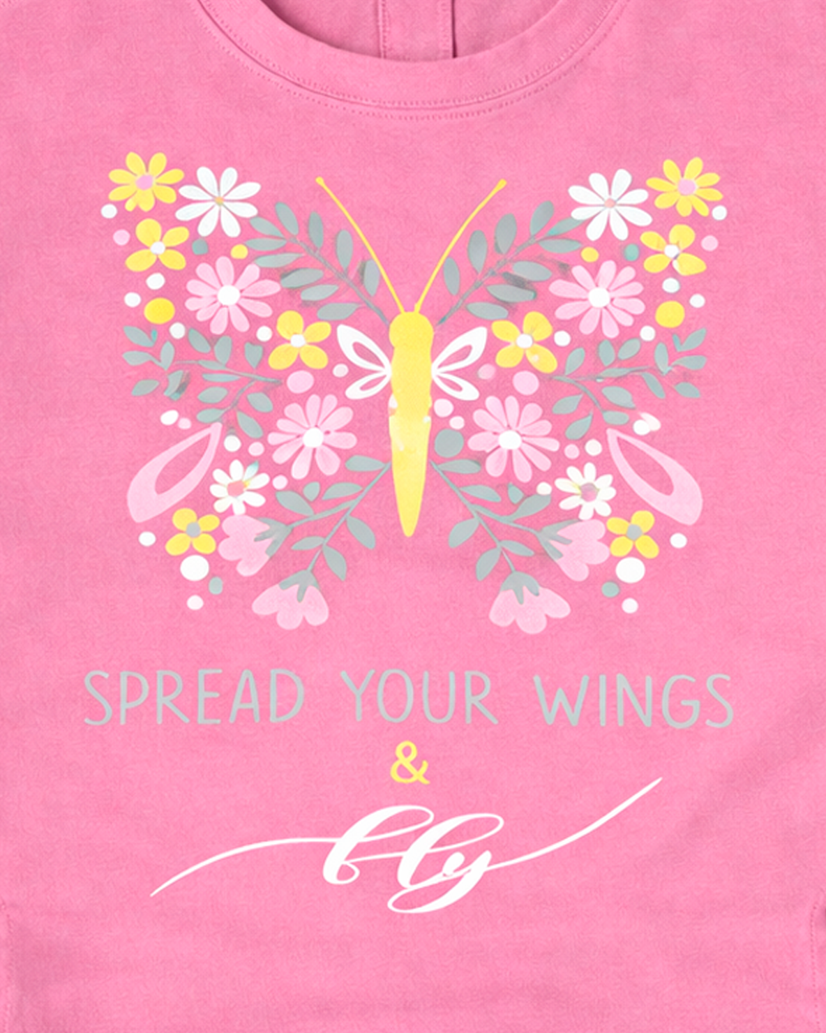 Camiseta Infantil Estampada Mariposa Floral