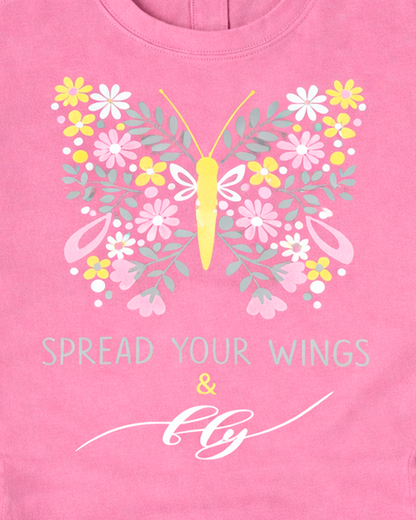 Camiseta Infantil Estampada Mariposa Floral