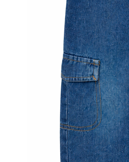Jean niño denim tipo cargo azul