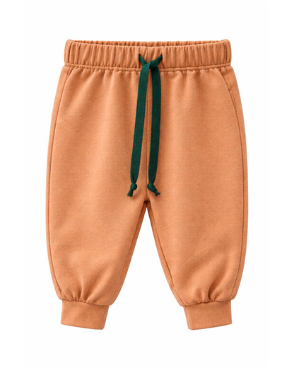 Pantalón Jogger Color Terracota con Detalle de Zanahoria