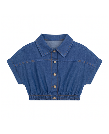 BLUSA M/HOMBRO CAIDO DENIM