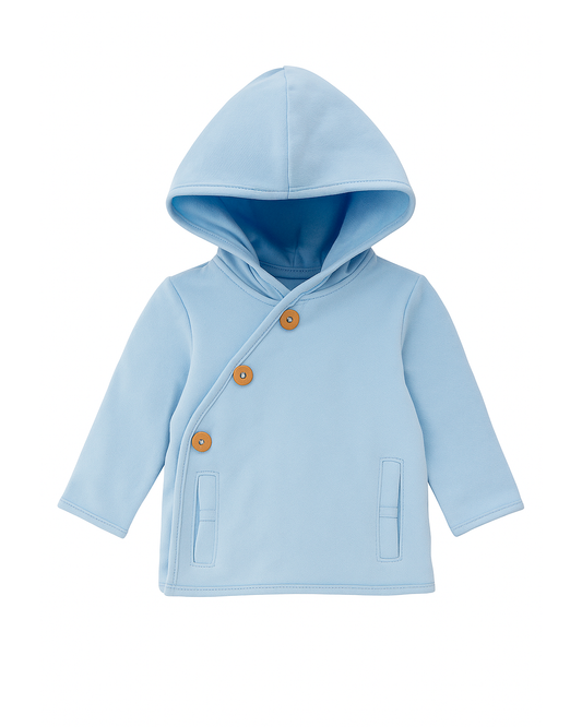 CHAQUETA CRUZADO NIÑA CELESTE