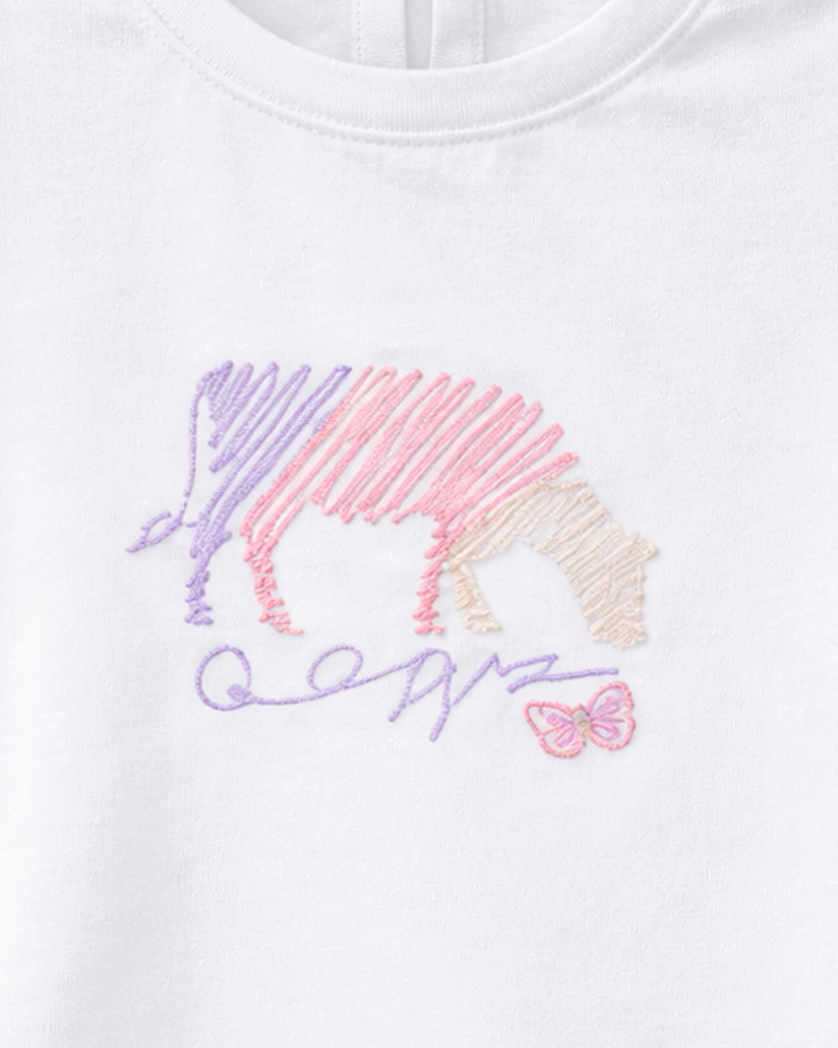 Blusa Bebé Niña Bordado Arcoíris Blanco