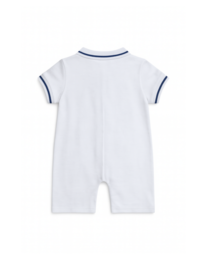 Enterizo Tipo Polo blanco de Bebé