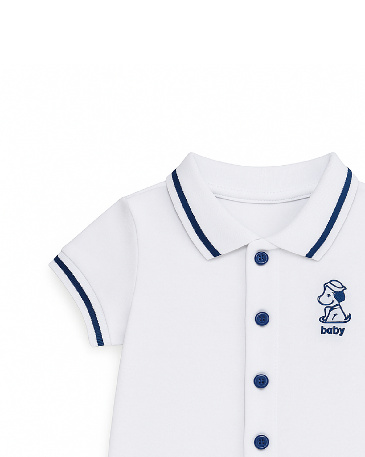 Enterizo Tipo Polo blanco de Bebé