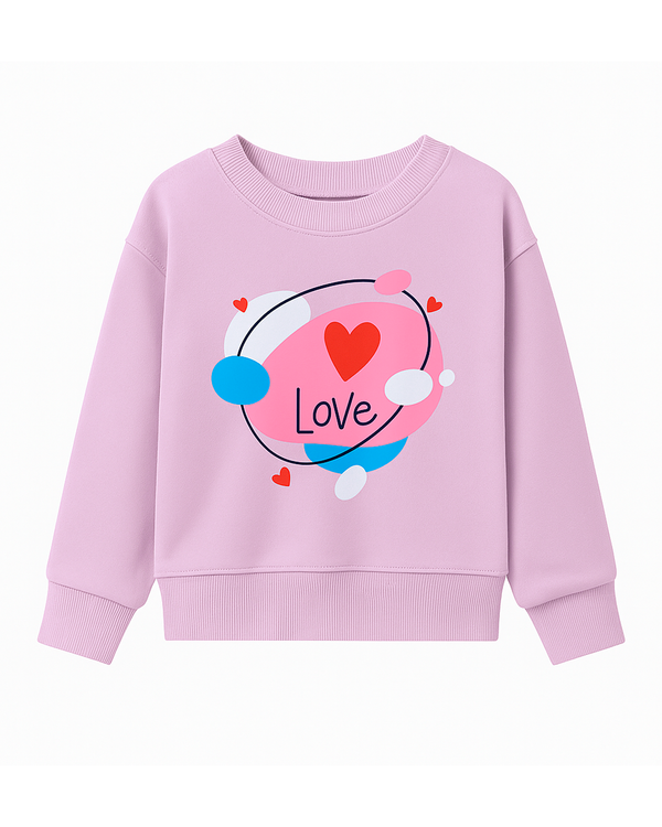 Buzo Infantil Lila con Estampado “Love” de Corazones