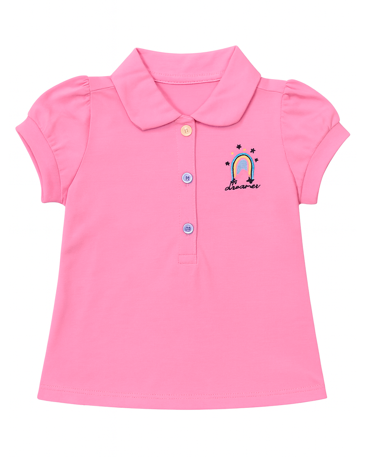 Blusa Rosa con Detalle Arcoíris