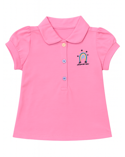 Blusa Rosa con Detalle Arcoíris