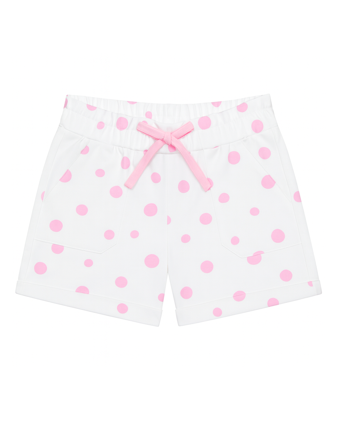 Short Blanco con Lunares Rosados y Moño Frontal