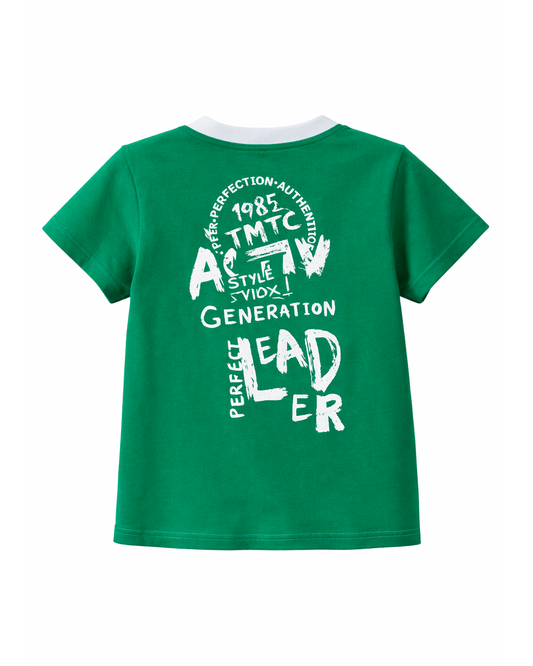 Camiseta Niño Estampado Active Leader Verde