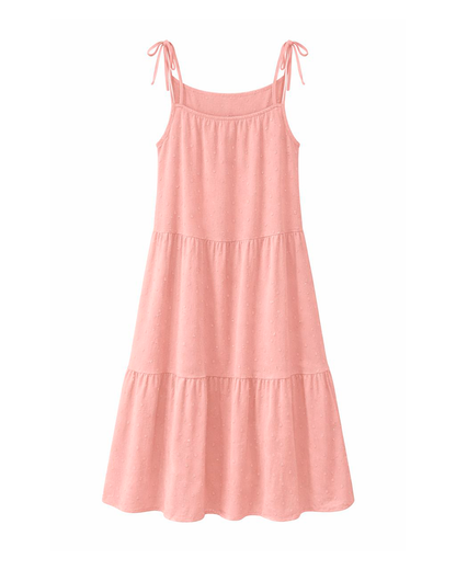 Vestido Infantil Largo Rosa con Tirantes Ajustables