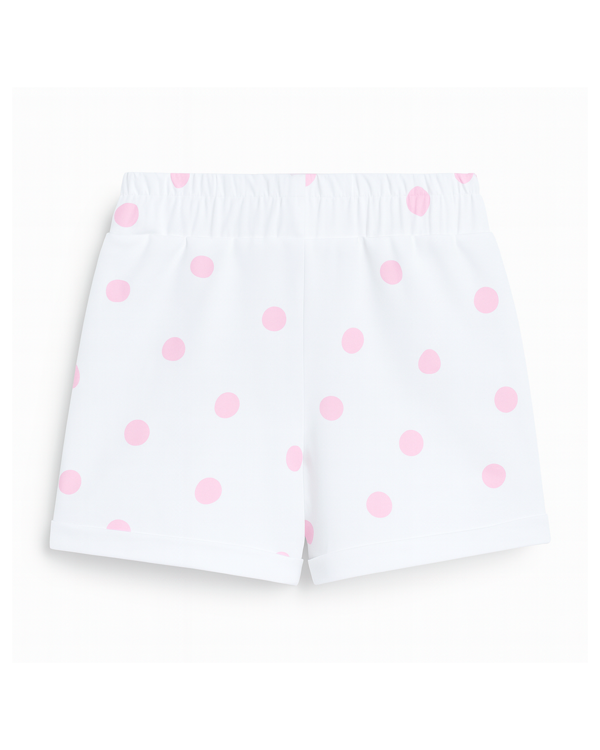 Short Blanco con Lunares Rosados y Moño Frontal