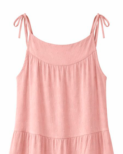 Vestido Infantil Largo Rosa con Tirantes Ajustables