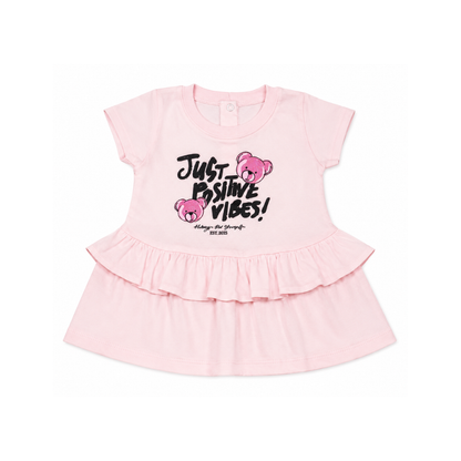 VESTIDO BEBE CON PANTY ROSA - COLECCIÓN VIBRAS URBANAS