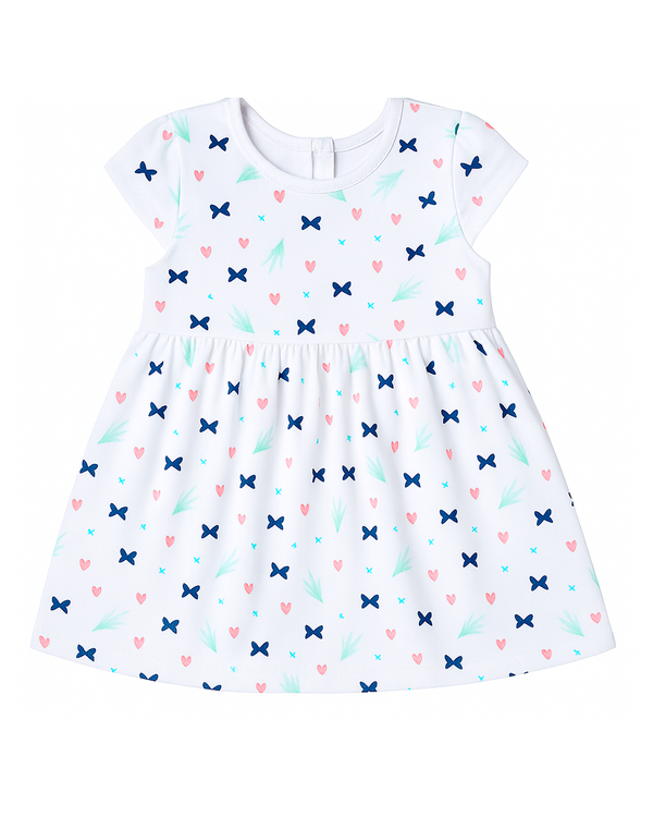 Vestido en jersey blanco para bebe niña