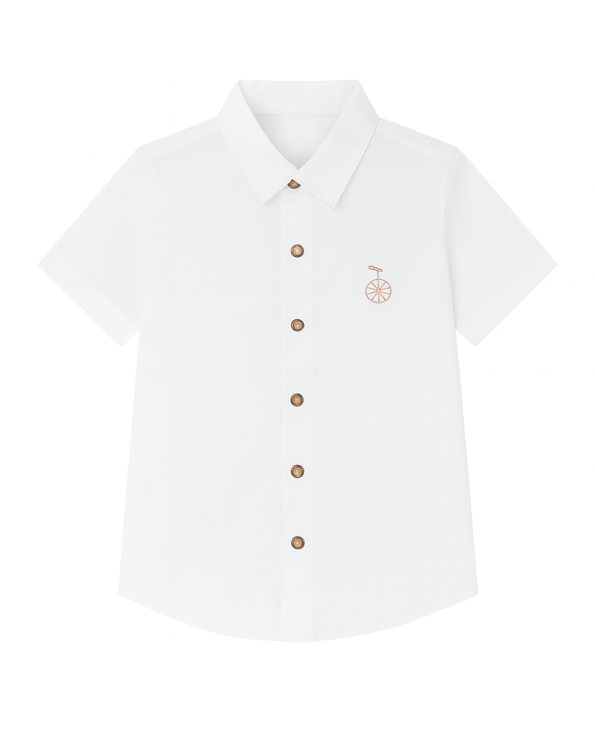 Camisa blanca con bordado de monociclo