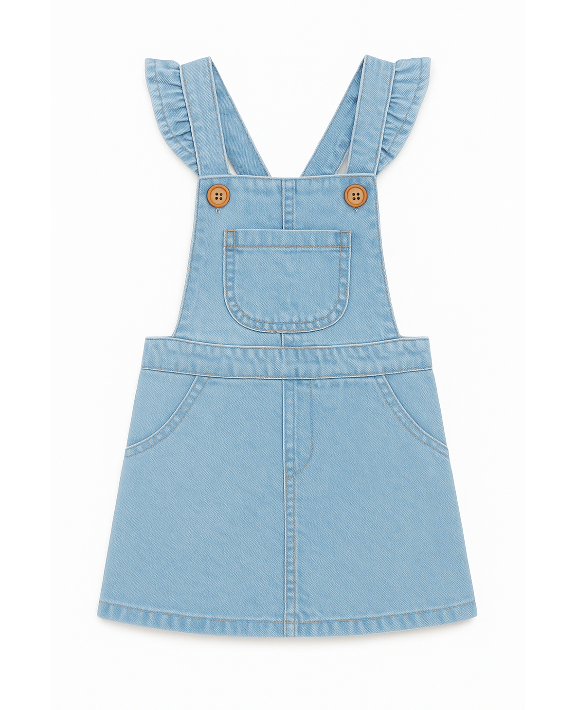 JARDINERA TIRAS ARANDELA NIÑA DENIM