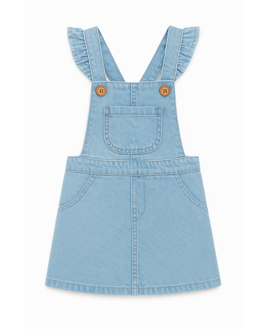 JARDINERA TIRAS ARANDELA NIÑA DENIM