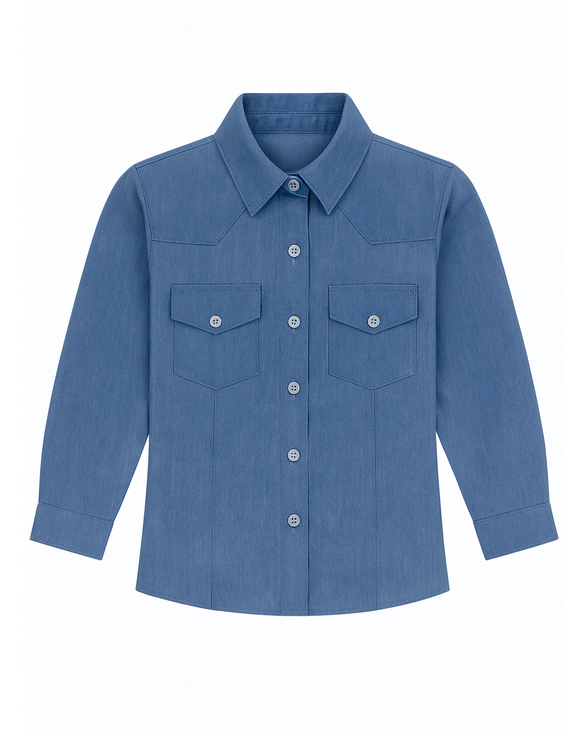 Blusa Chambray de Manga Larga para Niña