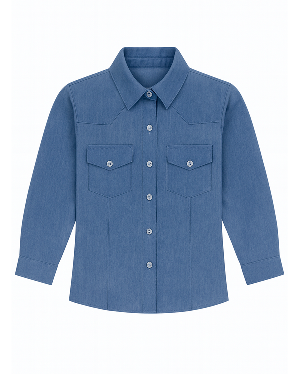 Blusa Chambray de Manga Larga para Niña