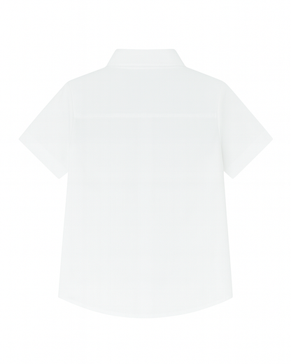 Camisa blanca con bordado de monociclo