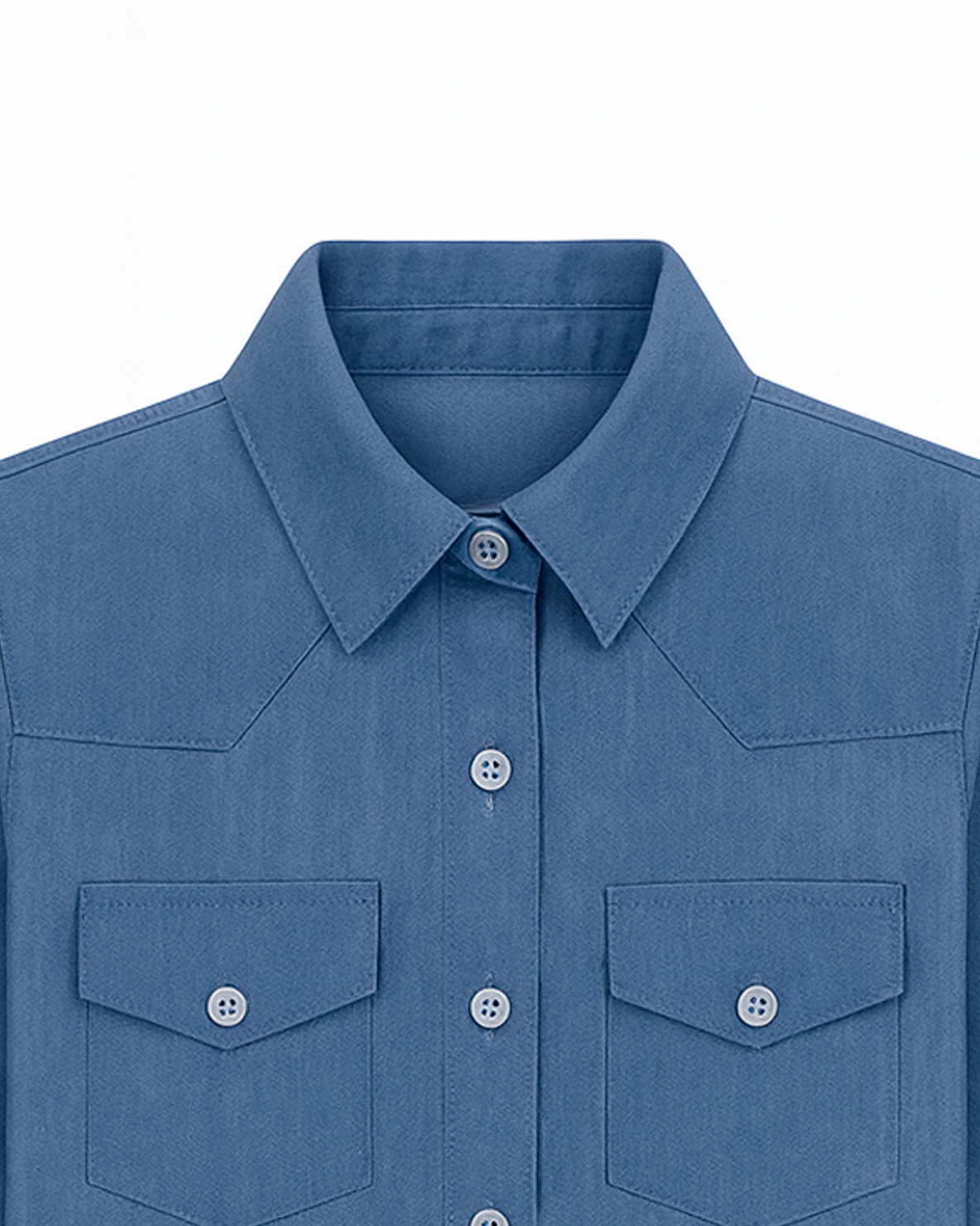 Blusa Chambray de Manga Larga para Niña