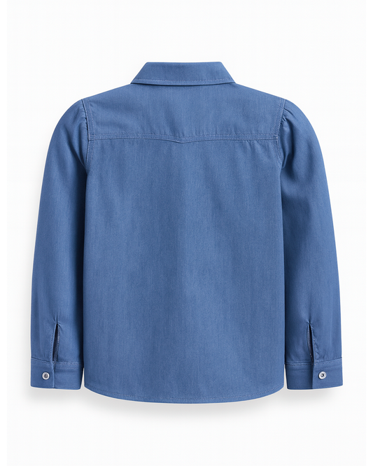 Blusa Chambray de Manga Larga para Niña