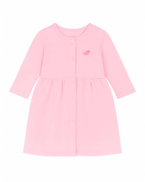 Vestido Rosa Casual con Bordado Delicado