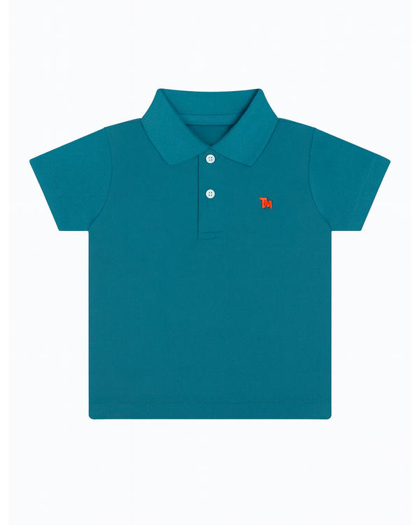 Polo básico para recien nacido niño Turquesa