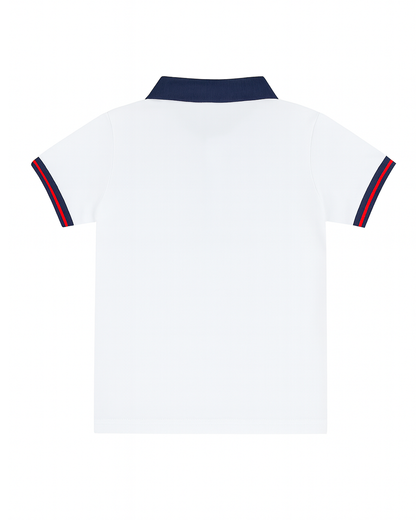 Polo Blanco Rayas Marinas TM