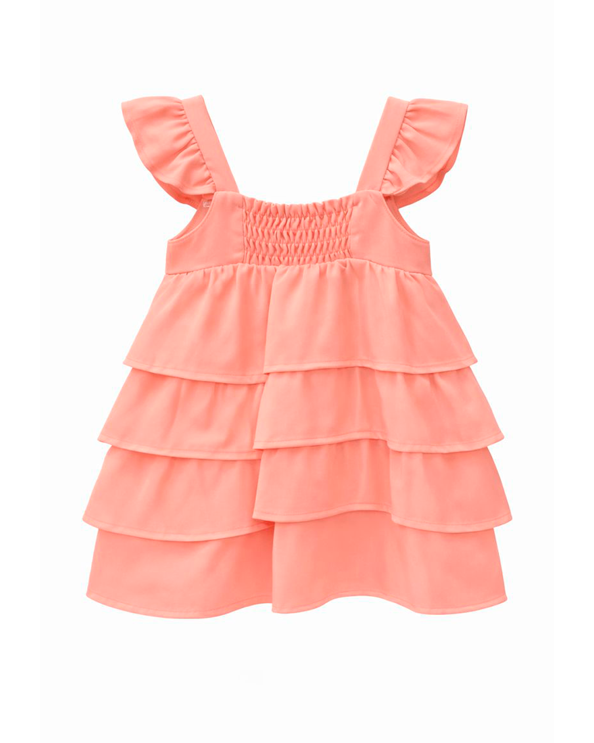 Vestido Infantil Rosa Coral Espalda Resortada