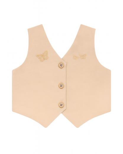 Chaleco Beige con Mariposas