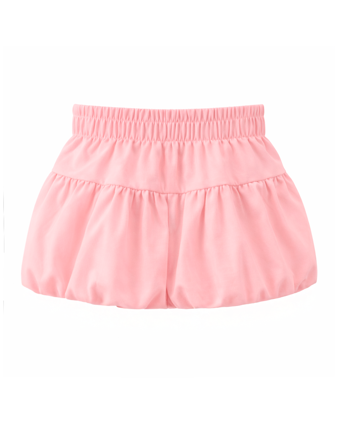Falda Short Rosa con Cintura Elástica y Volumen