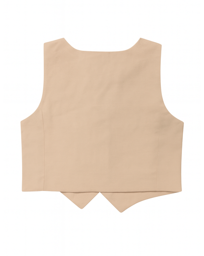Chaleco Beige con Mariposas