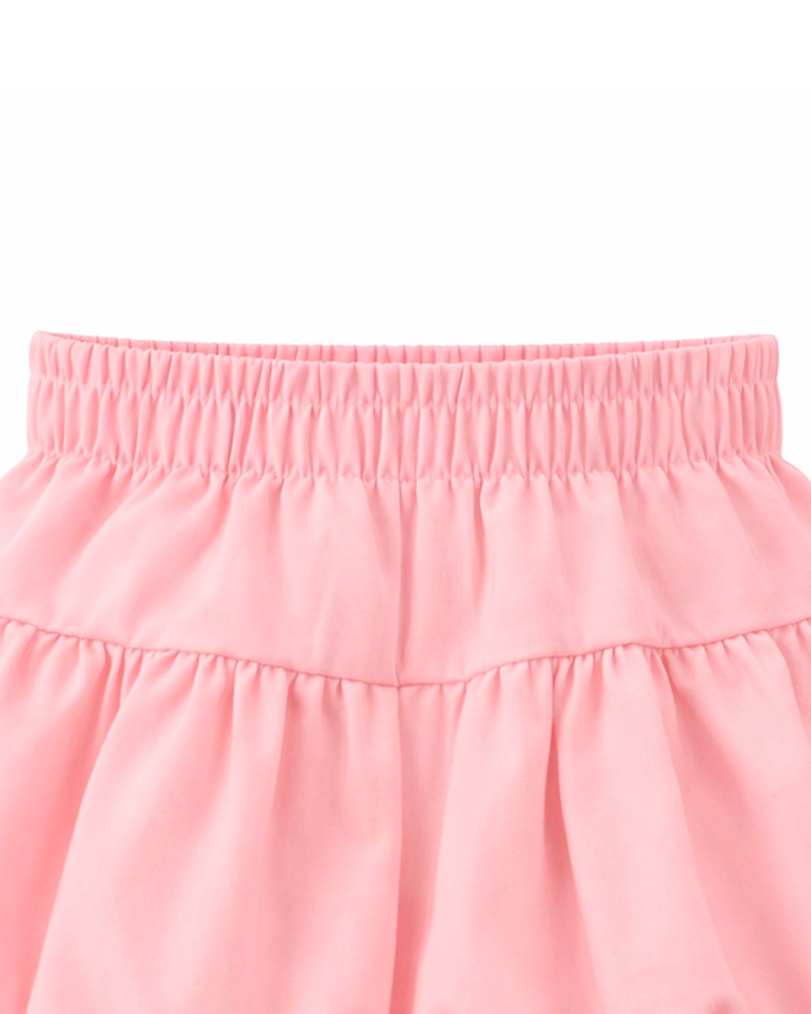 Falda Short Rosa con Cintura Elástica y Volumen