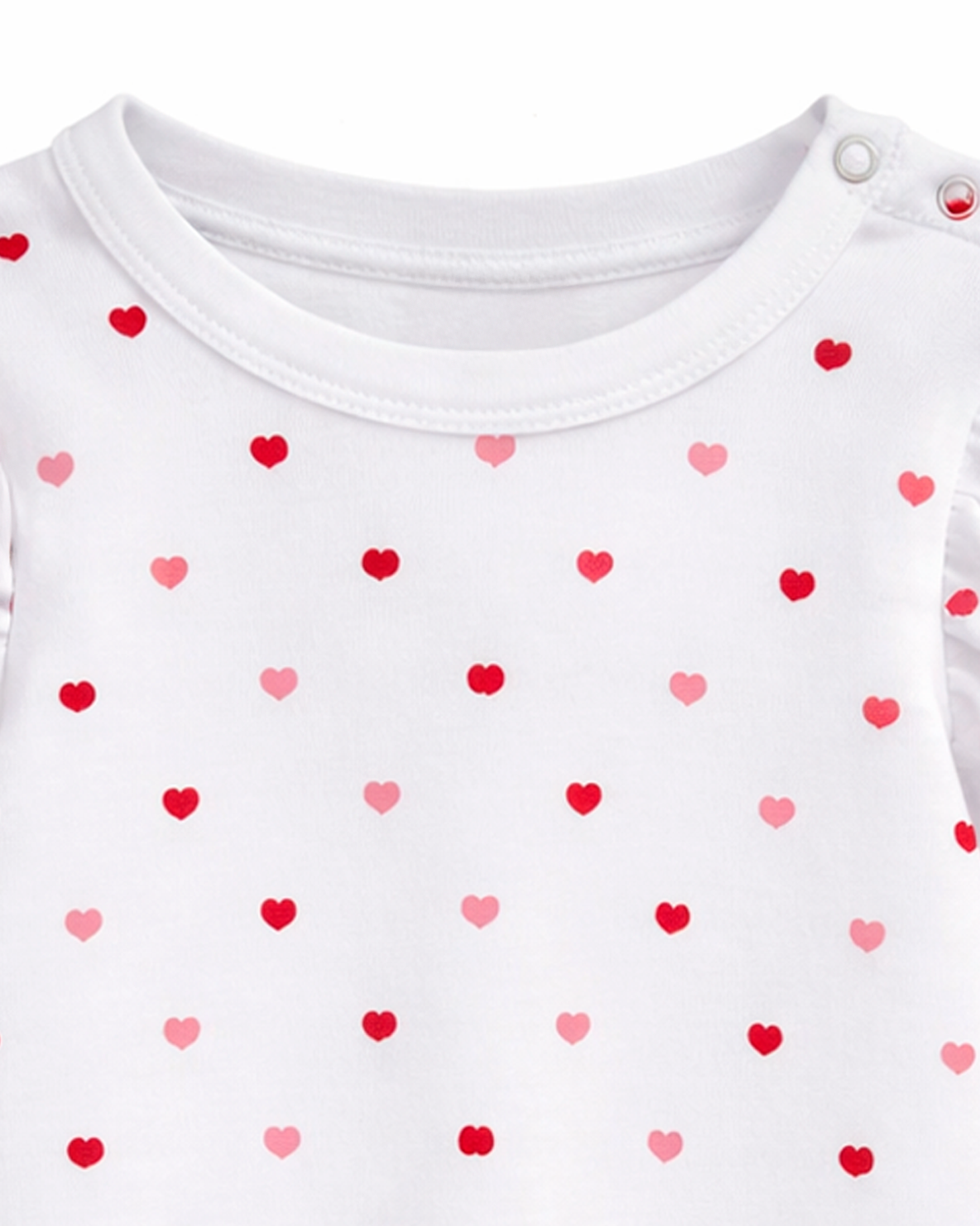 Body Bebé Niña Corazones Manga Larga Blanco