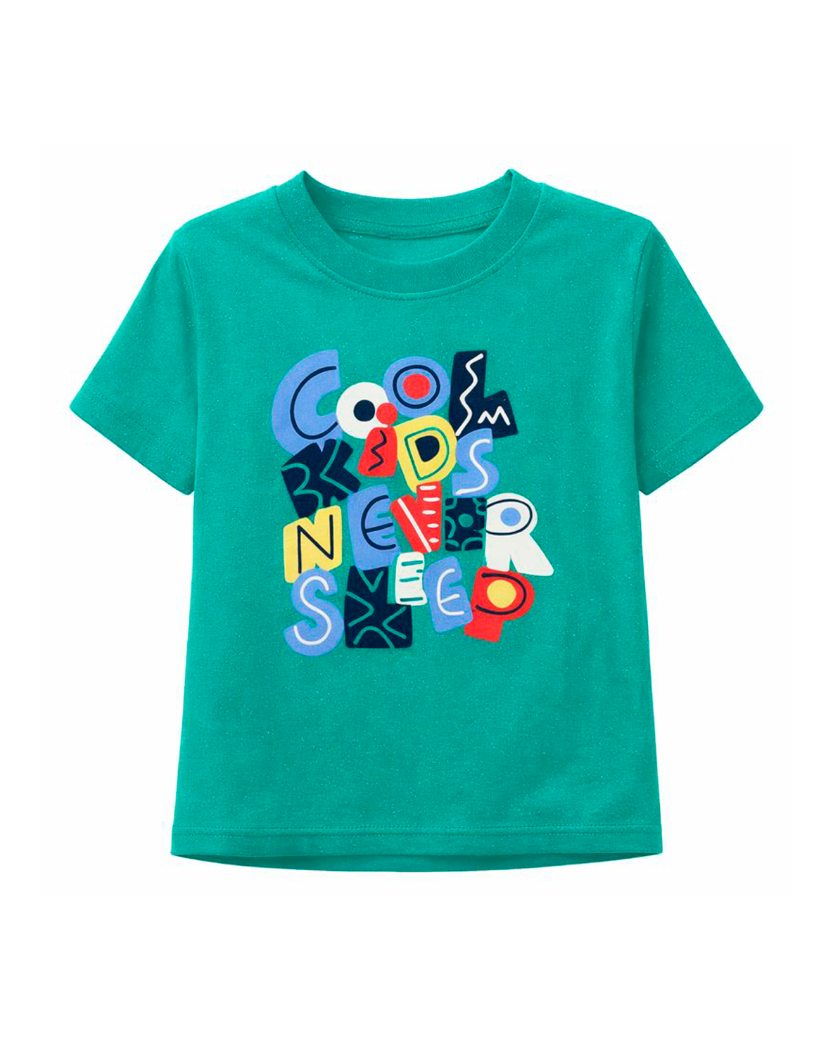 Camiseta Infantil Verde con Estampado Gráfico Colorido