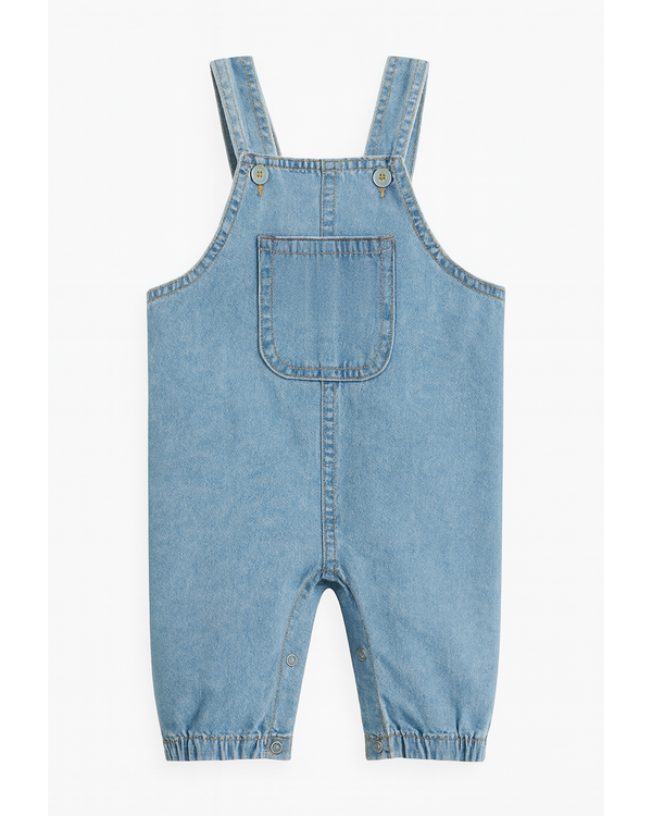 Overol Largo en Denim Azul para Bebé Niño