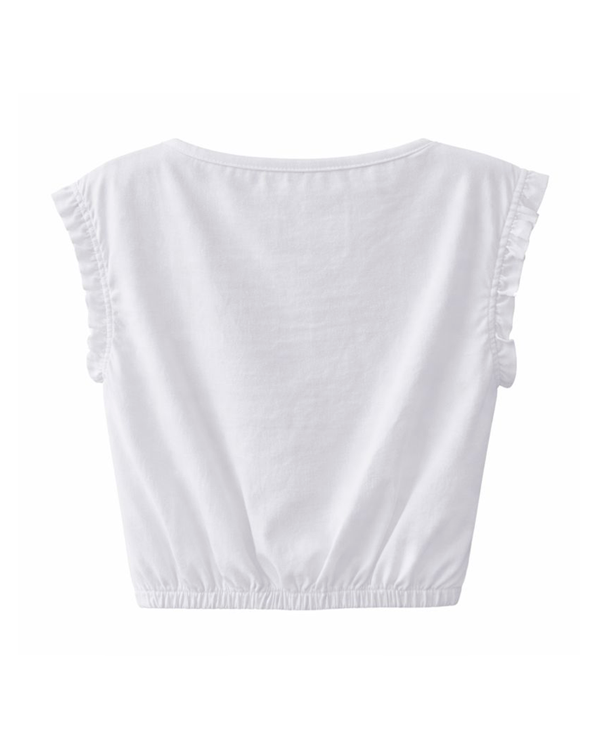 Blusa Blanca con Escote en V y Detalle de Lazo