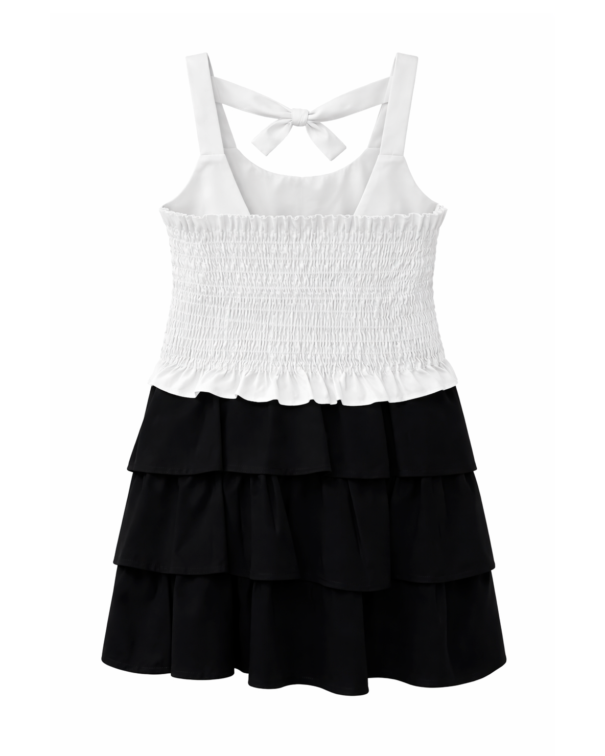 Conjunto Niña Blusa Lazos y Falda Capas Negra