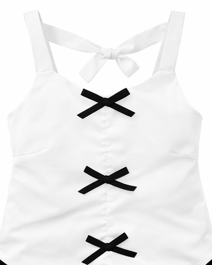 Conjunto Niña Blusa Lazos y Falda Capas Negra