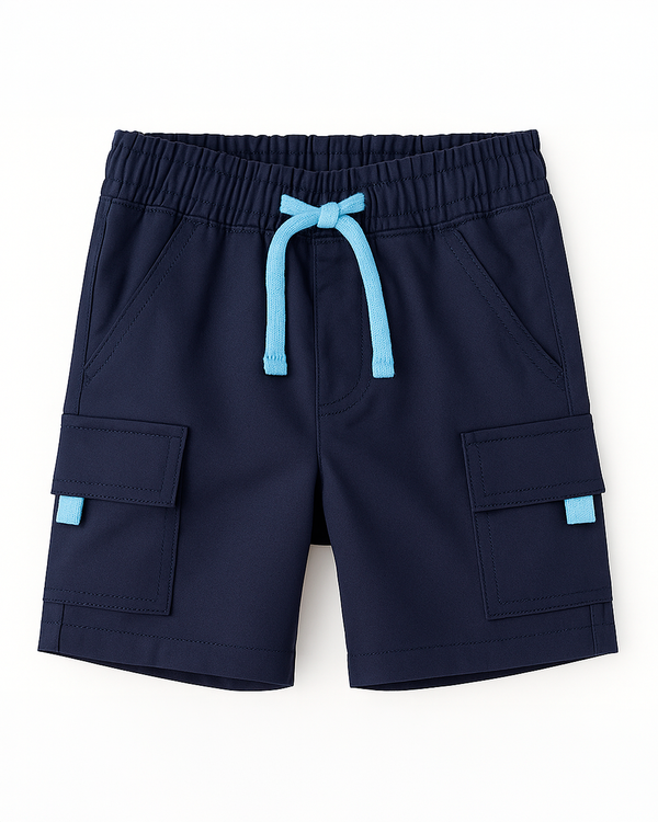 Bermuda para niño tipo cargo azul marino