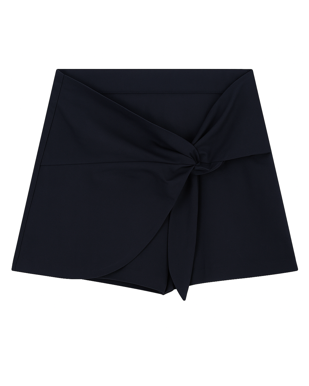 Falda Short Infantil Azul Marino con Nudo Frontal