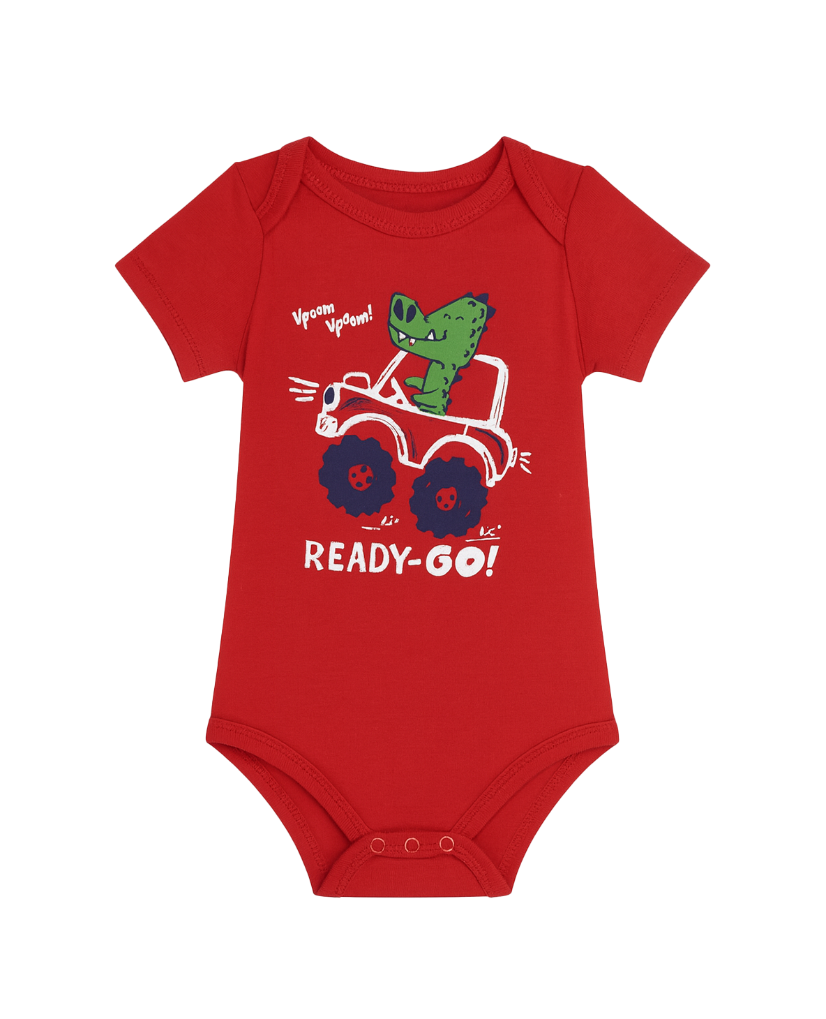 Body Rojo para Bebé Niño con Estampado de Dinosaurio y Vehículo
