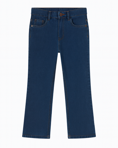 Pantalón de mezclilla azul clásico, corte recto