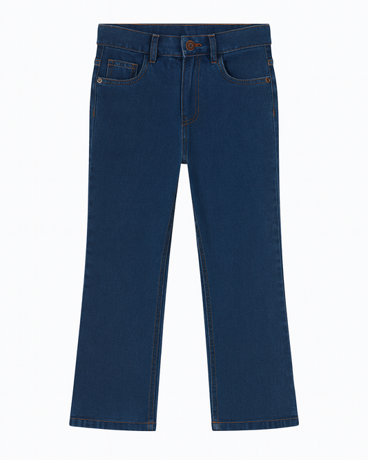 Pantalón de mezclilla azul clásico, corte recto