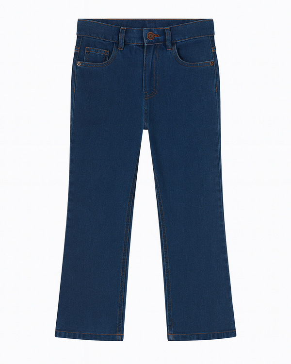 Pantalón de mezclilla azul clásico, corte recto