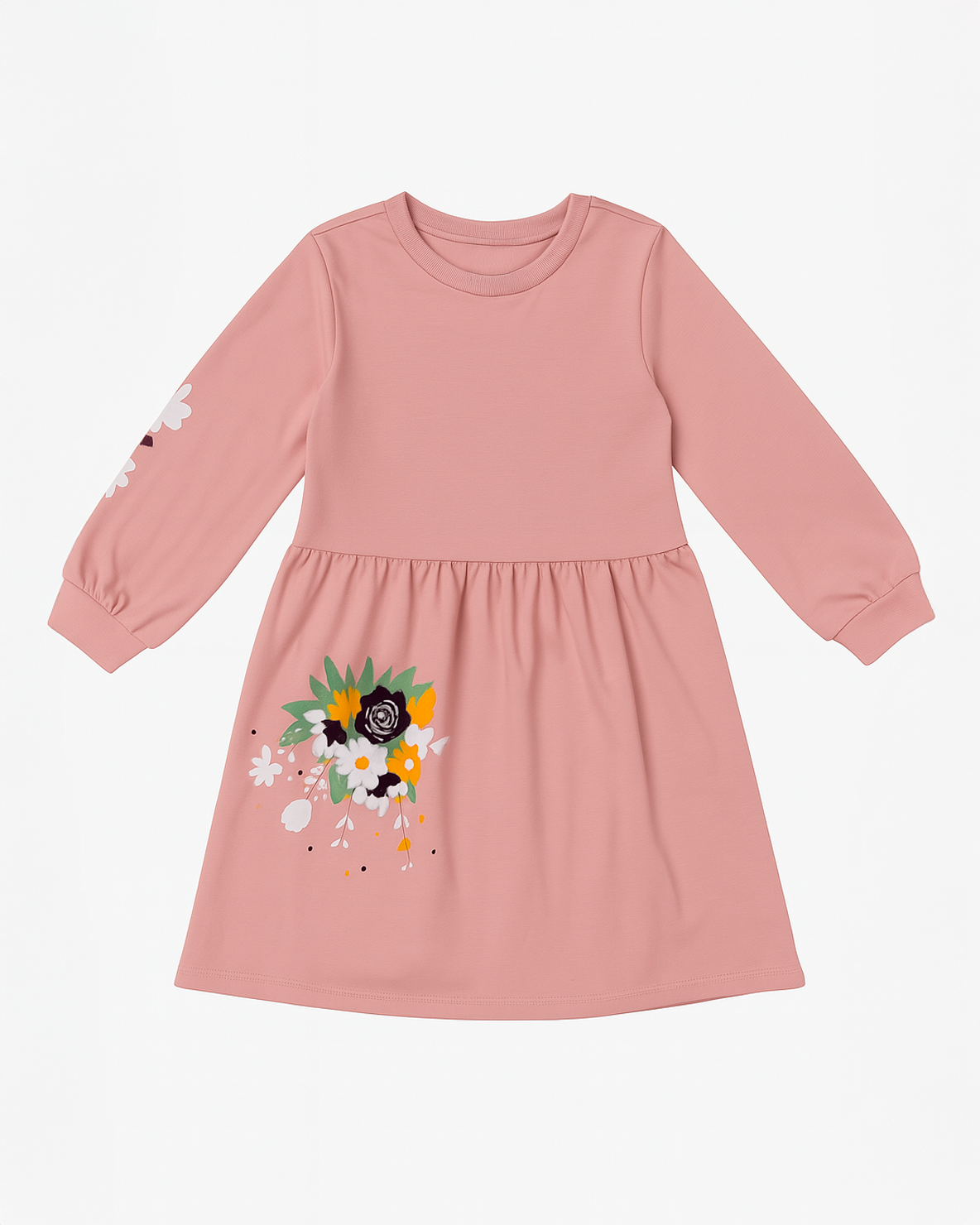 Vestido manga larga rosado